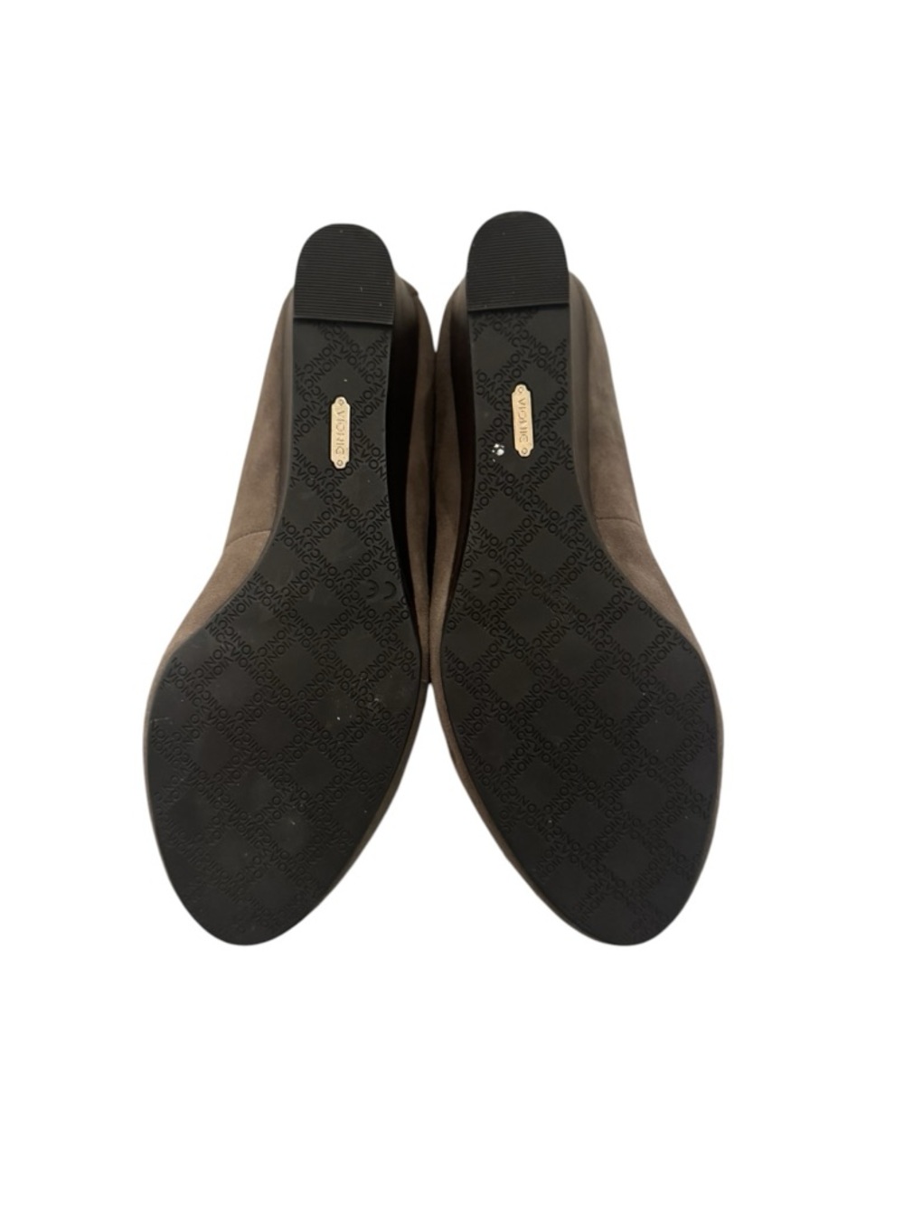 Vionic Brown Suede Wedge Pumps with Floral Appliqué - Picture 6 of 7